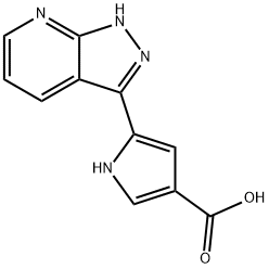 5-(1H-pyrazolo[3,4-b]pyridin-3-yl)-1H-pyrrole-3-carboxylic acid 구조식 이미지