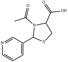 3-acetyl-2-pyridin-3-ylthiazolidine-4-carboxylic acid Structure