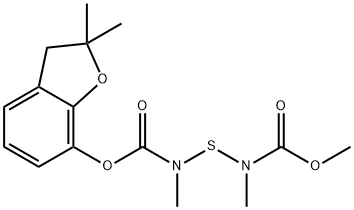 2,4-Dimethyl-5-oxo-2,4-diaza-3-thia-6-oxaheptanoic acid 2,2-dimethyl-2,3-dihydrobenzofuran-7-yl ester 구조식 이미지