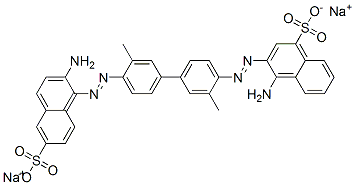 disodium 4-amino-3-[[4'-[(2-amino-6-sulphonatonaphthyl)azo]-3,3'-dimethyl[1,1'-biphenyl]-4-yl]azo]naphthalene-1-sulphonate 구조식 이미지
