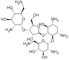 5-amino-2-(aminomethyl)-6-[5-[3,5-diamino-2-[3-amino-6-(aminomethyl)-4 ,5-dihydroxy-oxan-2-yl]oxy-6-hydroxy-cyclohexyl]oxy-4-hydroxy-2-(hydro xymethyl)oxolan-3-yl]oxy-oxane-3,4-diol Structure