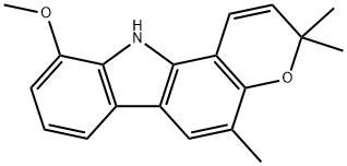 3,11-Dihydro-10-methoxy-3,3,5-trimethylpyrano[3,2-a]carbazole 구조식 이미지