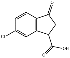 5-CHLORO-2,3-DIHYDRO-3-OXO-1H-INDENE-1-CARBOXYLIC ACID Structure