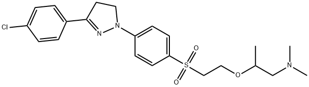 2-[2-[[4-[3-(4-chlorophenyl)-4,5-dihydro-1H-pyrazol-1-yl]phenyl]sulphonyl]ethoxy]-N,N-dimethylpropylamine 구조식 이미지