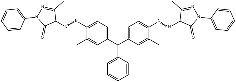 4,4'-[(phenylmethylene)bis[(2-methyl-p-phenylene)azo]]bis[2,4-dihydro-5-methyl-2-phenyl-3H-pyrazol-3-one] 구조식 이미지