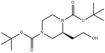 (S)-di-tert-Butyl 2-(2-hydroxyethyl)piperazine-1,4-dicarboxylate Structure