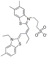 2-[2-[(3-ethyl-5-methylbenzothiazol-2(3H)-ylidene)methyl]but-1-enyl]-5,6-dimethyl-3-(3-sulphonatopropyl)benzothiazolium 구조식 이미지