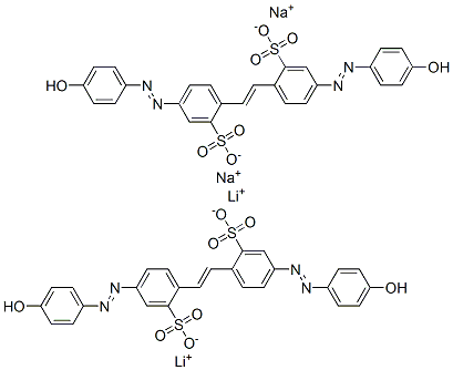 dilithium disodium 4,4'-bis[(4-hydroxyphenyl)azo]stilbene-2,2'-disulphonate 구조식 이미지