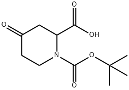 (R)-1-Boc-4-piperidone-2-carboxylic acid, 98+% 구조식 이미지