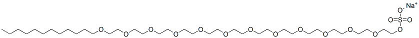 sodium 3,6,9,12,15,18,21,24,27,30,33,36-dodecaoxaoctatetracontyl sulphate Structure