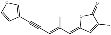 (5Z)-5-[(E)-2-Methyl-5-(3-furyl)-2-pentene-4-ynylidene]-3-methyl-2(5H)-furanone 구조식 이미지