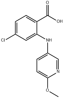 4-클로로-2-[(6-메톡시-3-피리디닐)아미노]벤조산 구조식 이미지