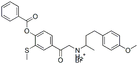 (+)-[2-[4-(benzoyloxy)-3-(methylthio)phenyl]-2-oxoethyl][3-(4-methoxyphenyl)-1-methylpropyl]ammonium bromide 구조식 이미지