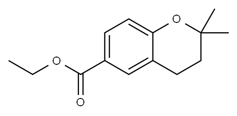 2H-1-Benzopyran-6-carboxylic acid, 3,4-dihydro-2,2-diMethyl-, ethyl ester 구조식 이미지