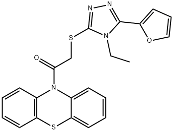 663212-40-6 2-[[4-Ethyl-5-(2-furanyl)-4H-1,2,4-triazol-3-yl]thio]-1-(10H-phenothiazin-10-yl)-ethanone