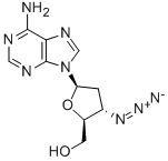 3'-Azido-2',3'-dideoxyadenosine 구조식 이미지