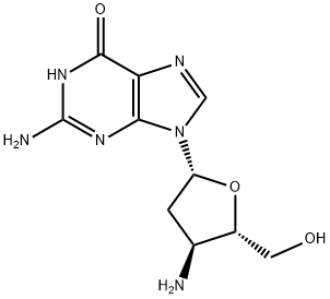 2-Amino-9-[(2R,4S,5S)-4-amino-5-(hydroxymethyl)oxolan-2-yl]-3H-purin-6-one 구조식 이미지