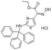 ethyl (Z)-alpha-(hydroxyimino)-2-(tritylamino)thiazol-4-acetate hydrochloride Structure