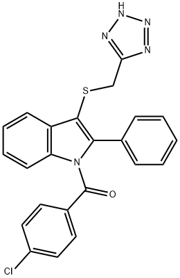 1-(4-Chlorobenzoyl)-2-phenyl-3-[(1H-tetrazol-5-yl)methylthio]-1H-indole Structure