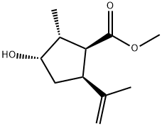 Cyclopentanecarboxylic acid, 3-hydroxy-2-methyl-5-(1-methylethenyl)-, methyl ester, (1S,2R,3S,5S)- (9CI) Structure