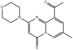 4H-Pyrido[1,2-a]pyrimidin-4-one,9-acetyl-7-methyl-2-(4-morpholinyl)- 구조식 이미지
