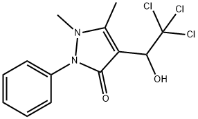 1,5-Dimethyl-4-(1-hydroxy-2,2,2-trichloroethyl)-2-phenyl-4-pyrazolin-3-one 구조식 이미지