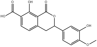 8-Hydroxy-3-(3-hydroxy-4-methoxyphenyl)-3,4-dihydro-1-oxo-1H-2-benzopyran-4-carboxylic acid Structure