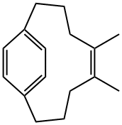 (Z)-5,6-Dimethylbicyclo[8.2.2]tetradeca-5,10,12(1),13-tetrene 구조식 이미지