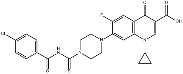 3-Quinolinecarboxylic acid, 7-[4-[[(4-chlorobenzoyl)aMino]thioxoMethyl]-1-piperazinyl]-1-cyclopropyl-6-fluoro-1,4-dihydro-4-oxo- 구조식 이미지