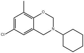 6-Chloro-3-cyclohexyl-3,4-dihydro-8-methyl-2H-1,3-benzoxazine 구조식 이미지