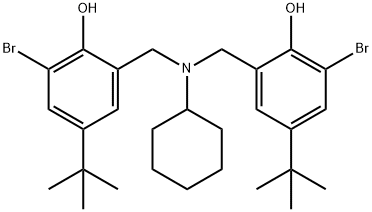 2-bromo-6-[[(3-bromo-2-hydroxy-5-tert-butyl-phenyl)methyl-cyclohexyl-a mino]methyl]-4-tert-butyl-phenol 구조식 이미지