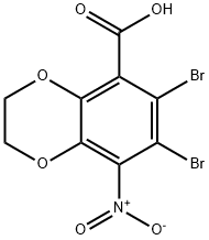 6,7-Dibromo-8-nitro-2,3-dihydrobenzo[1,4]dioxine-5-carboxylic acid 구조식 이미지