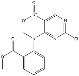 Methyl 2-((2-chloro-5-nitropyriMidin-4-yl)(Methyl)aMino)benzoate 구조식 이미지