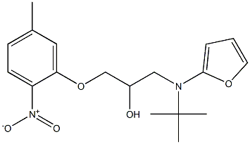2-Propanol,  1-[(1,1-dimethylethyl)-2-furanylamino]-3-(5-methyl-2-nitrophenoxy)- Structure