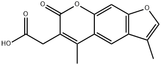 7H-Furo[3,2-g][1]benzopyran-6-acetic acid, 3,5-dimethyl-7-oxo- 구조식 이미지