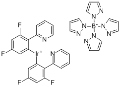 (OC-6-33)-Bis[3,5-difluoro-2-(2-pyridinyl-kN)phenyl-kC][tetrakis(1H-pyrazolato-kN1)borato(1-)-kN2,kN2']-iridium 구조식 이미지