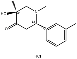 (2S,5R)-5-hydroxy-1,5-dimethyl-2-(3-methylphenyl)piperidin-4-one hydro chloride 구조식 이미지