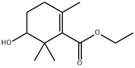 5-Hydroxy-2,6,6-trimethyl-1-cyclohexene-1-carboxylic acid ethyl ester Structure