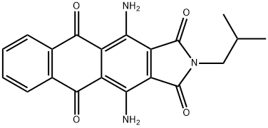 4,11-diamino-2-(2-methylpropyl)-1H-naphth[2,3-f]isoindole-1,3,5,10(2H)-tetrone Structure