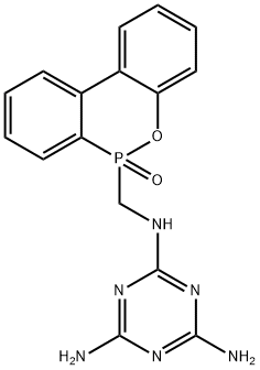 N-[(10-Oxido-9,10-dihydro-9-oxa-10-phosphaphenanthrene)methyl]-1,3,5-triazine-2,4,6-triamine Structure