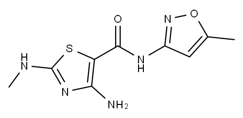 5-Thiazolecarboxamide,4-amino-2-(methylamino)-N-(5-methyl-3-isoxazolyl)- Structure