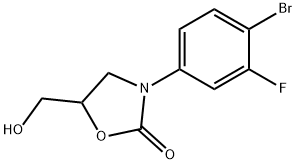 3-(4-BROMO-3-FLUOROPHENYL)-5-HYDROXYMETHYLOXAZOLIDIN-2-ONE 구조식 이미지