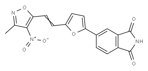 1H-Isoindole-1,3(2H)-dione,  5-[5-[2-(3-methyl-4-nitro-5-isoxazolyl)ethenyl]-2-furanyl]- 구조식 이미지