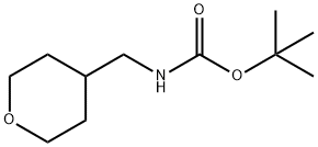 Carbamic acid, [(tetrahydro-2H-pyran-4-yl)methyl]-, 1,1-dimethylethyl ester 구조식 이미지