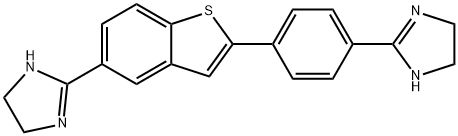 2-[2-[4-(4,5-dihydro-1H-imidazol-2-yl)phenyl]benzothiophen-5-yl]-4,5-d ihydro-1H-imidazole 구조식 이미지