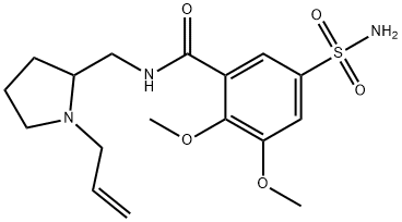 N-(1-알릴-2-피롤리디닐)메틸-2,3-디메톡시-5-설파모일벤즈아미드 구조식 이미지