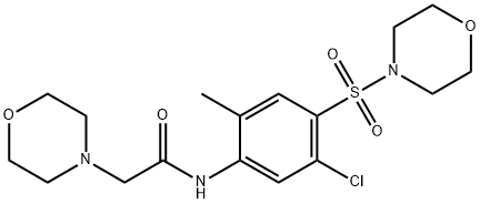 4-Morpholineacetamide, N-(5-chloro-2-methyl-4-(4-morpholinylsulfonyl)p henyl)- 구조식 이미지