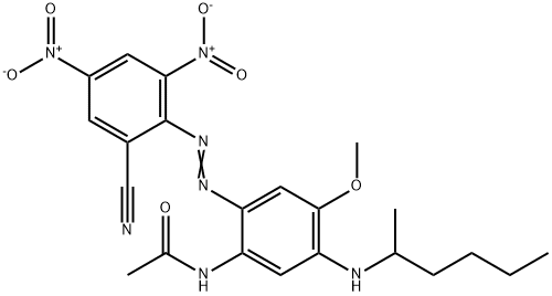 N-[2-[(2-cyano-4,6-dinitrophenyl)azo]-4-methoxy-5-[(1-methylpentyl)amino]phenyl]acetamide 구조식 이미지