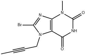 8-bromo-7-(but-2-ynyl)-3-methyl-1H-purine-2,6(3H,7H)-dione Structure