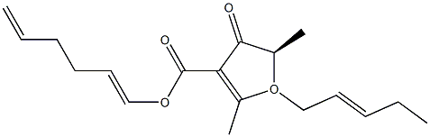 (-)-2-[(1E,3E)-1,3-Hexadienyl]-5-methoxy-2-methyl-4-[(E)-1-oxo-2-hexenyl]furan-3(2H)-one 구조식 이미지
